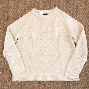 JCrew Pom Pom Sweater - Ivory - Medium - NWT